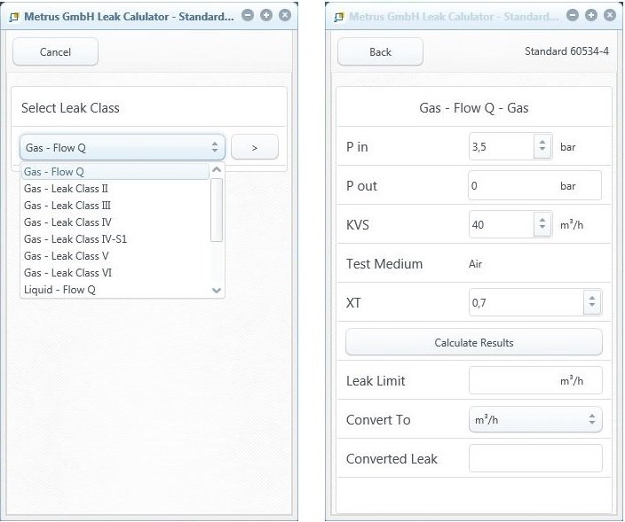 Select Leakage Class | Metrus GmbH